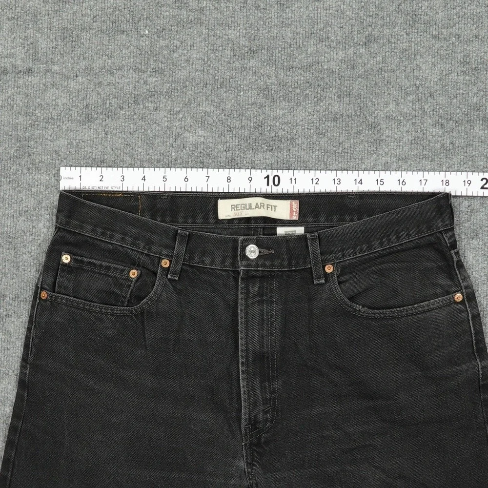 Vintage Levis 505 Mens Jeans Regular Straight Black Dark Y2K 36x32 (Tag 38x32)